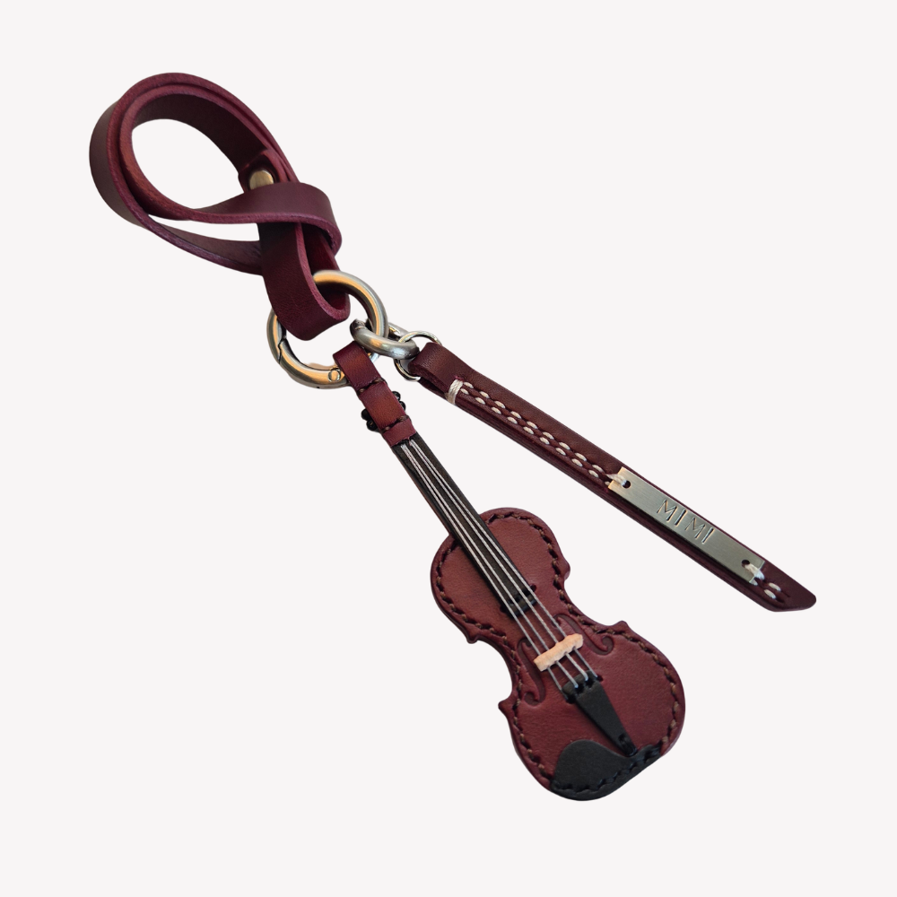 Violin Leather Keychain