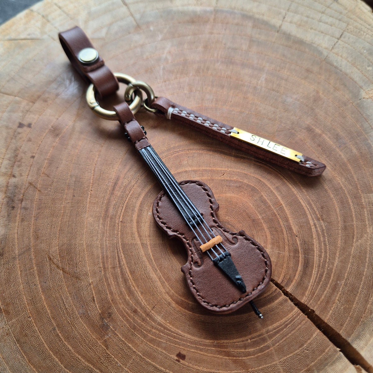 Cello Leather Keychain