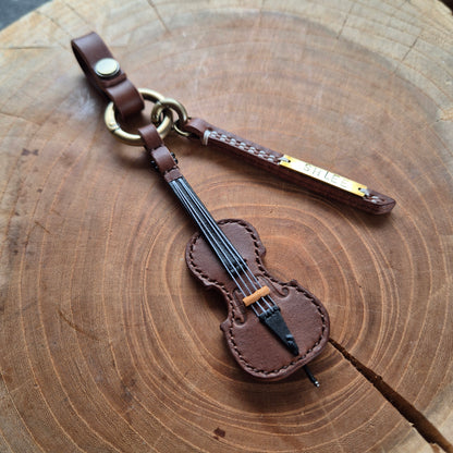 Cello Leather Keychain