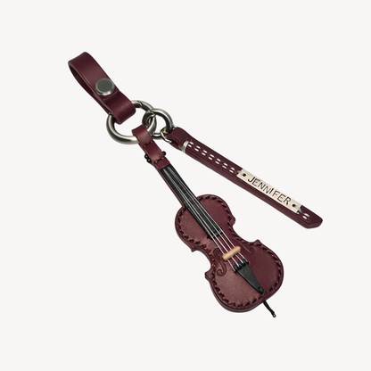Cello Leather Keychain