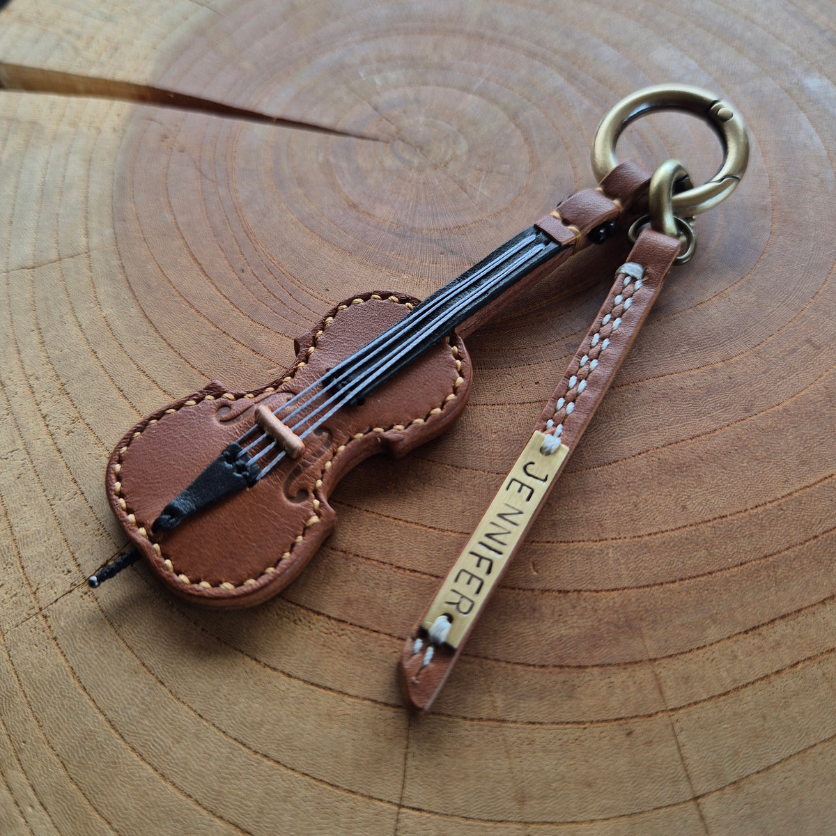 Cello Leather Keychain