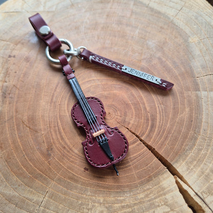 Cello Leather Keychain