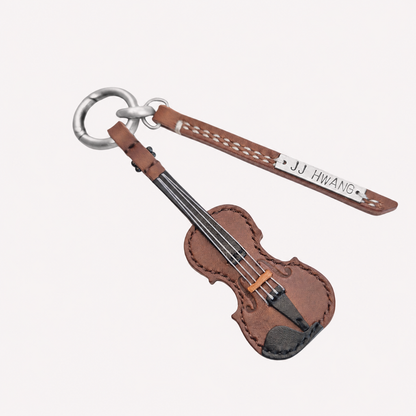 Violin Leather Keychain