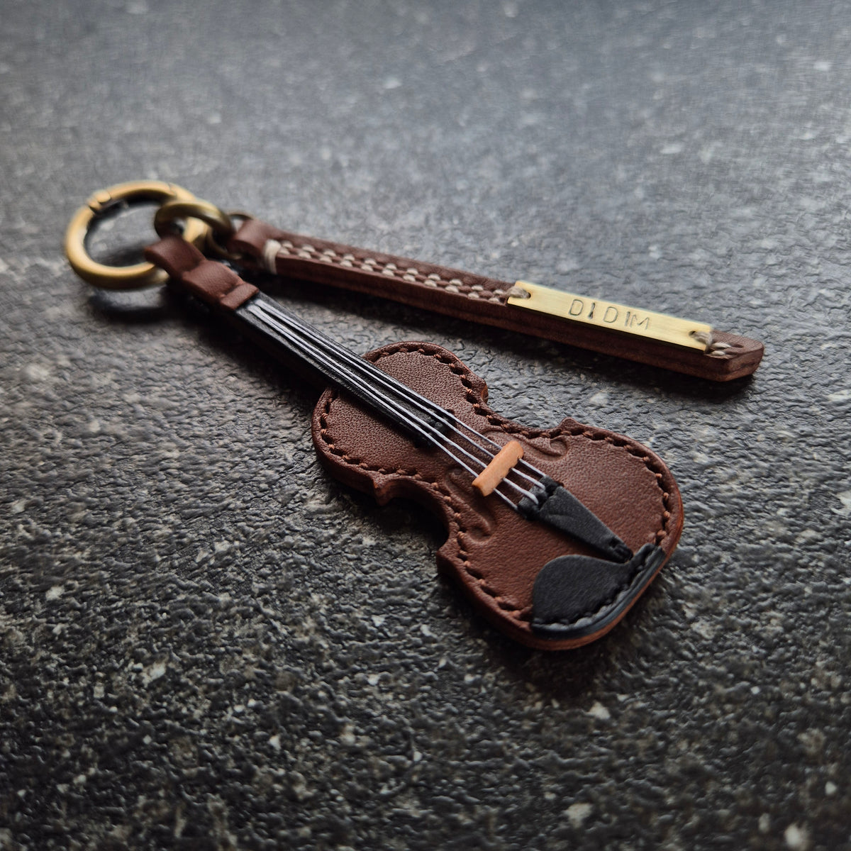 Violin Leather Keychain
