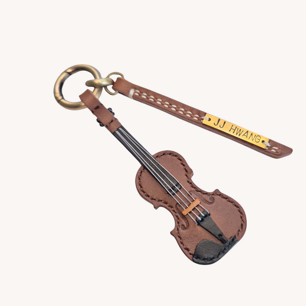 Violin Leather Keychain