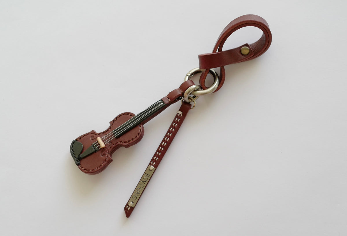 Violin Leather Keychain