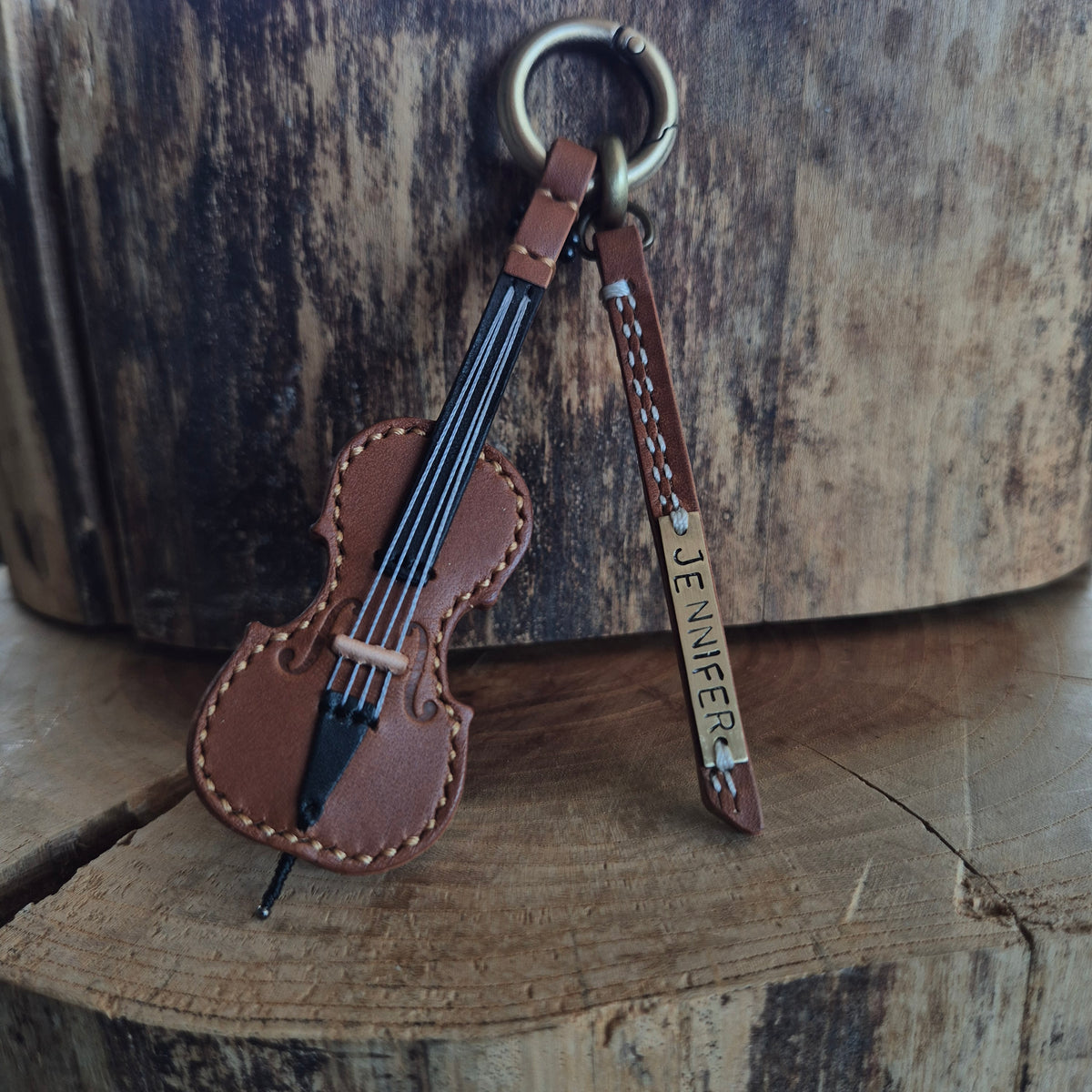 Cello Leather Keychain