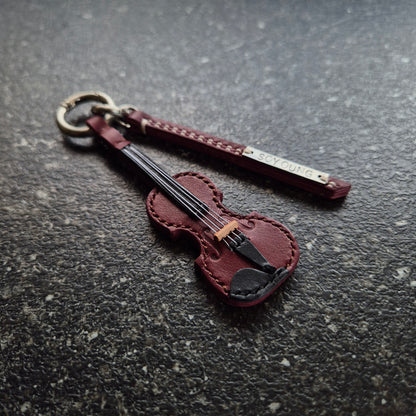 Violin Leather Keychain