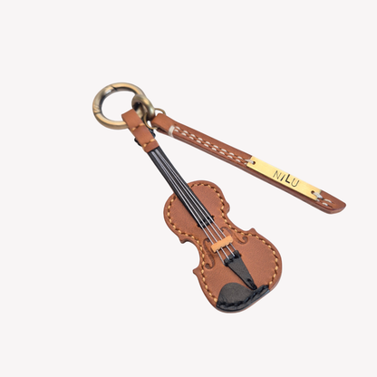 Violin Leather Keychain