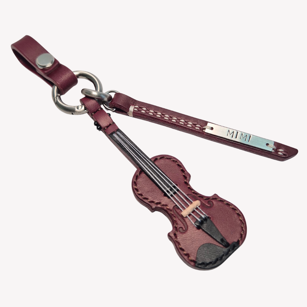 Violin Leather Keychain