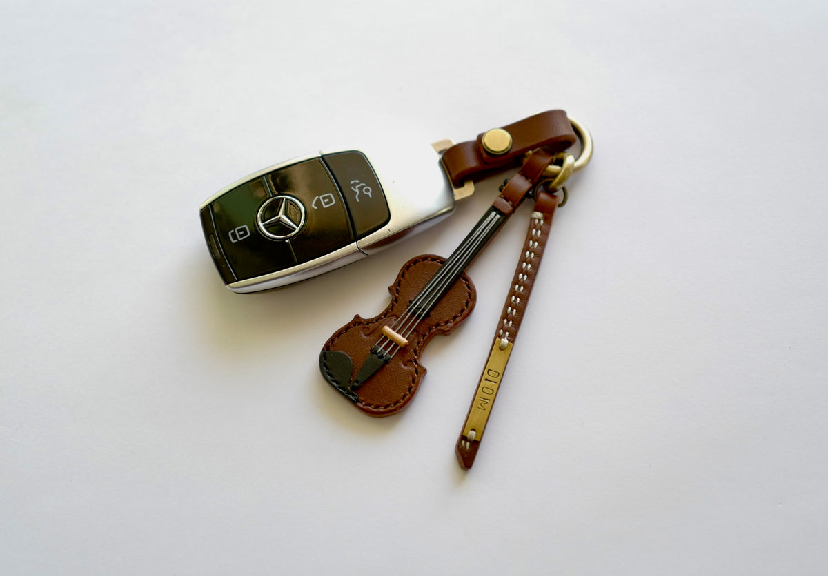 Violin Leather Keychain