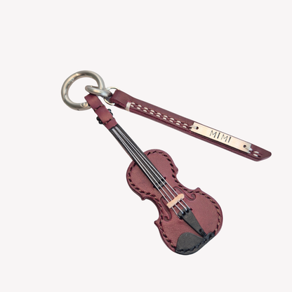 Violin Leather Keychain