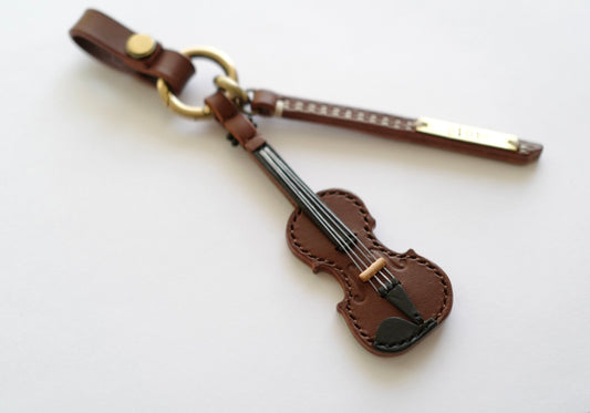 Violin Leather Keychain