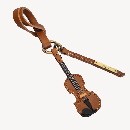 Violin Leather Keychain