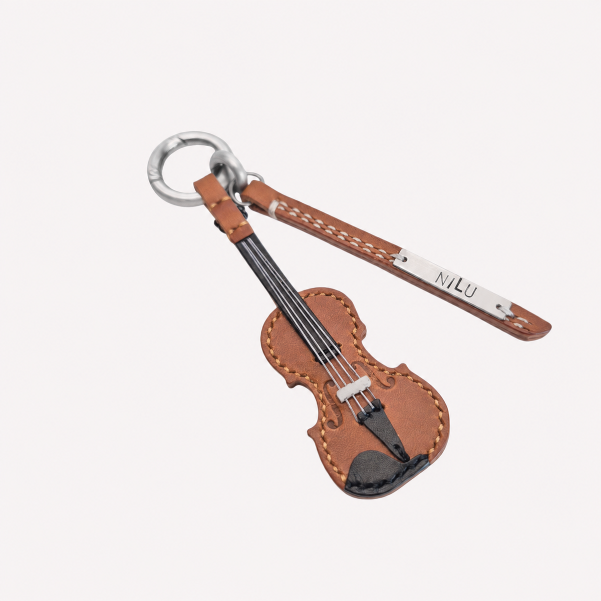 Violin Leather Keychain