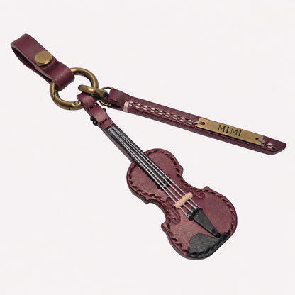 Violin Leather Keychain