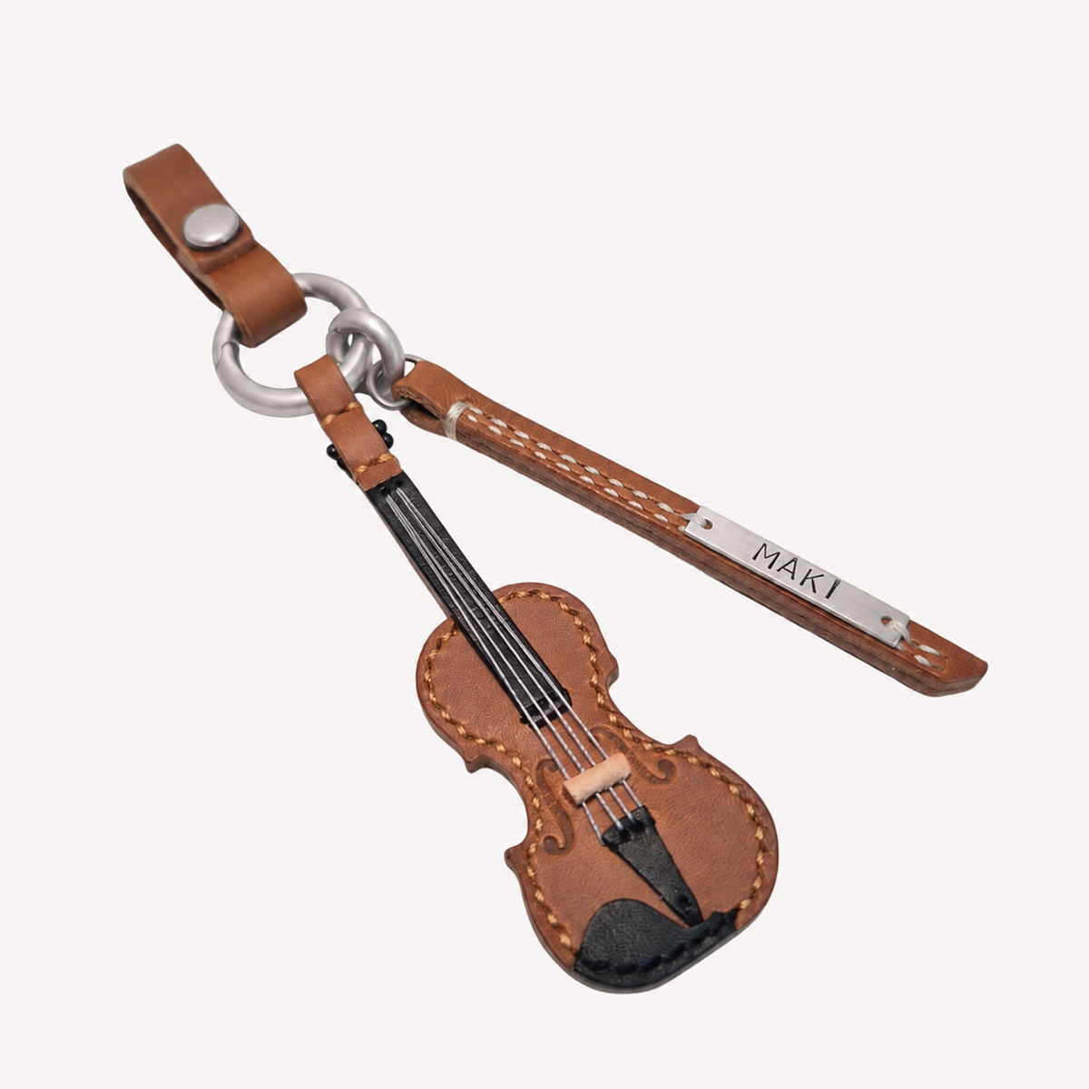 Violin Leather Keychain