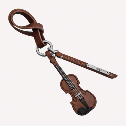 Violin Leather Keychain