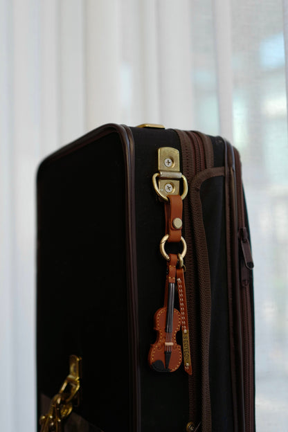 Violin Leather Keychain