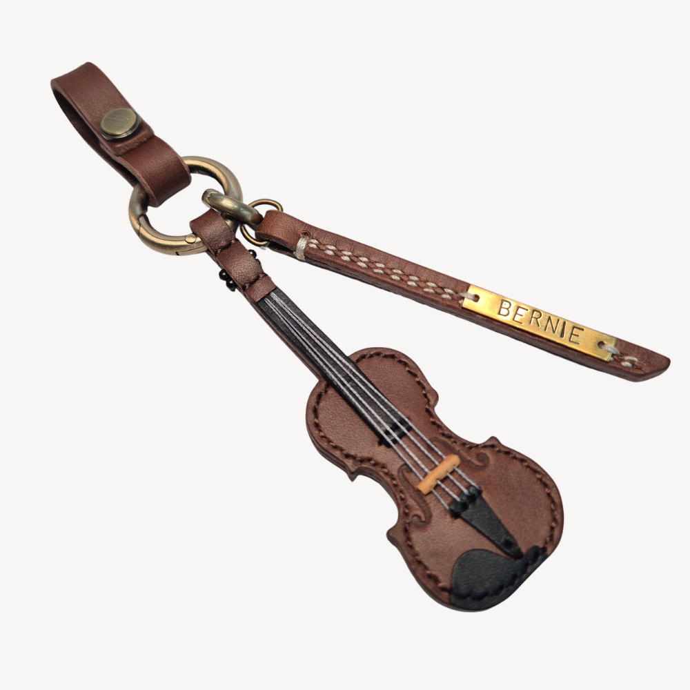 Violin Leather Keychain