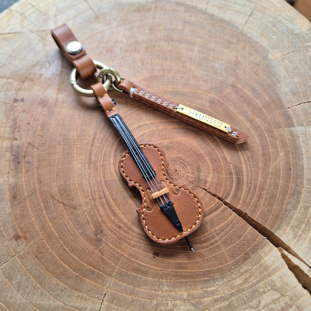 Cello Leather Keychain