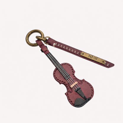 Violin Leather Keychain
