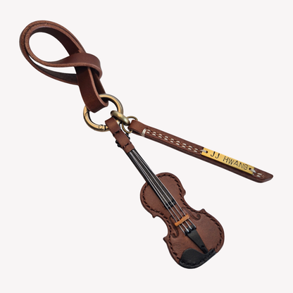 Violin Leather Keychain