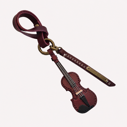 Violin Leather Keychain