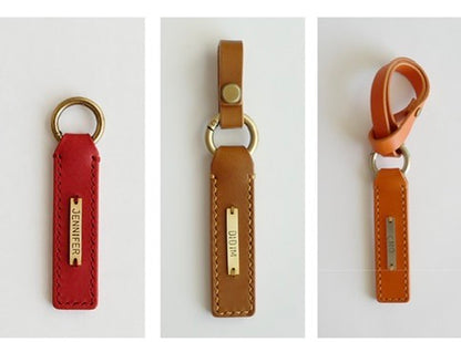 DIDIM Personalized Leather Name Tag